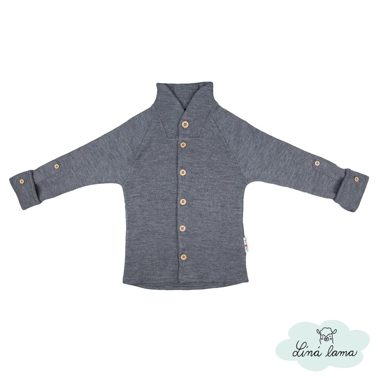 cardigan merino rostoucí šedý