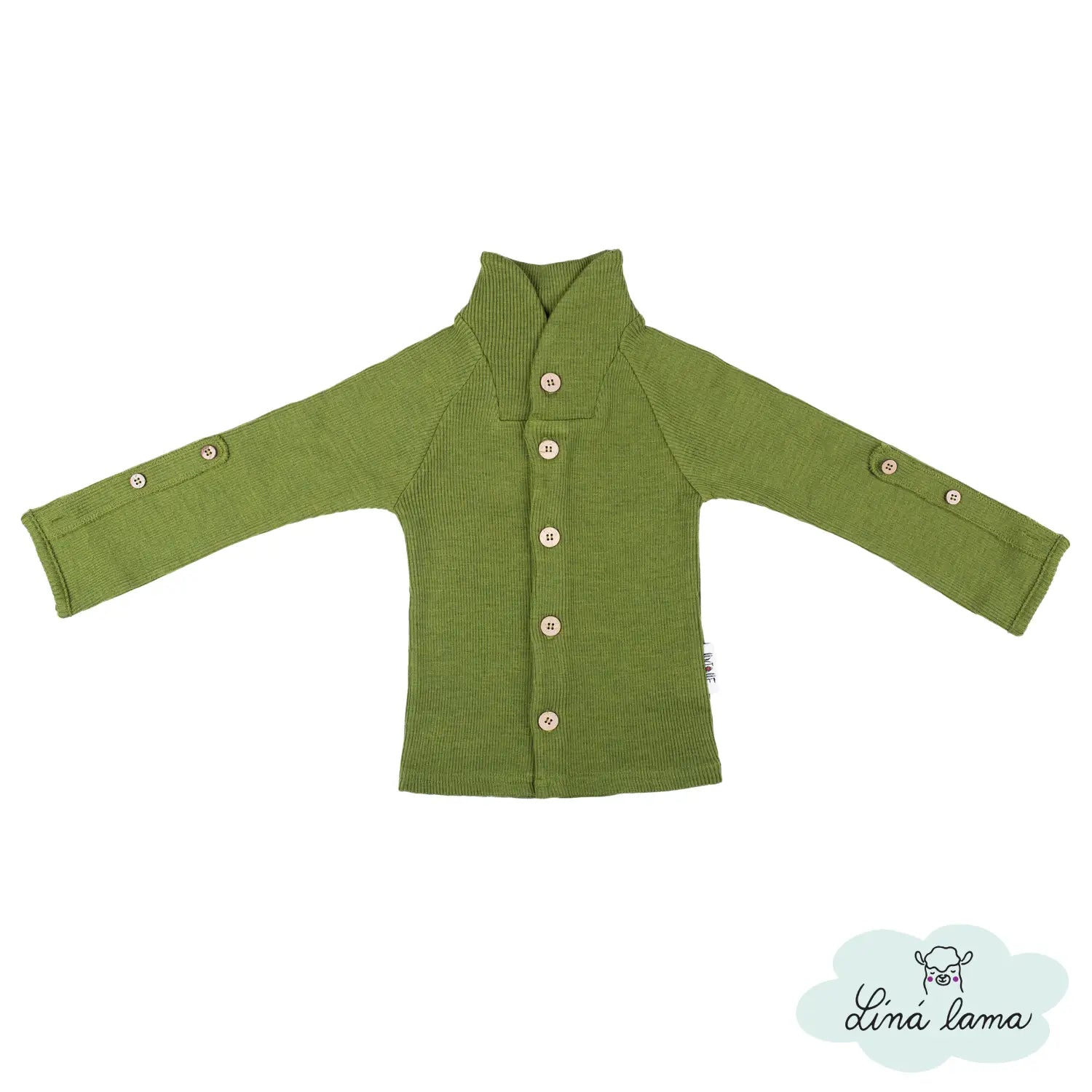 cardigan merino rostoucí zelený ManyMonths